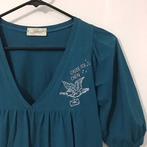 Bird Embroidered Top